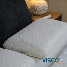 Visco Sleep Visco Yastık Ergonomik Yastık Uzun Klasik Yastık Norma Doğal Keten Kılıflı Yastık 80x40x12  cm
