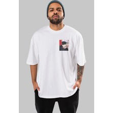Ankhises Jujutsu Kaısen Ön Sol Baskılı Oversize T-Shirt Erkek Kadın Unisex  Pamuk Bisiklet Yaka Tişort