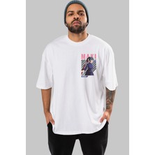 Ankhises Maki Zenin Chaınsawman Ön Sol Baskılı Oversize T-Shirt Erkek Kadın Unisex  Pamuk Bisiklet Yaka Tişort