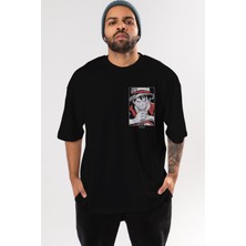 Ankhises Luff D. Monkey Onepiece Ön Sol Baskılı Oversize T-Shirt Erkek Kadın Unisex  Pamuk Bisiklet Yaka Tişort