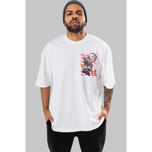 Ankhises Demon Slayer Slayers Ön Sol Baskılı Oversize T-Shirt Erkek Kadın Unisex  Pamuk Bisiklet Yaka Tişort