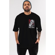Ankhises Kaneki Ken Tokyo Ghoul Ön Sol Baskılı Oversize T-Shirt Erkek Kadın Unisex  Pamuk Bisiklet Yaka Tişort