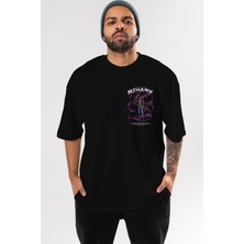 Ankhises Mihawk Ön Sol Baskılı Oversize T-Shirt Erkek Kadın Unisex  Pamuk Bisiklet Yaka Tişort