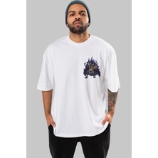 Ankhises Kaido Ön Sol Baskılı Oversize T-Shirt Erkek Kadın Unisex  Pamuk Bisiklet Yaka Tişort