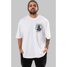 Ankhises Monkey D. Dragon Ön Sol Baskılı Oversize T-Shirt Erkek Kadın Unisex  Pamuk Bisiklet Yaka Tişort
