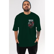 Ankhises One Piece Snakeman Ön Sol Baskılı Oversize T-Shirt Erkek Kadın Unisex  Pamuk Bisiklet Yaka Tişort