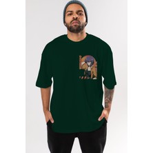 Ankhises Motoko Kusanagi 9 Ön Sol Baskılı Oversize T-Shirt Erkek Kadın Unisex  Pamuk Bisiklet Yaka Tişort