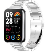 Sneezy Redmi Watch 8 Pro Ile Uyumlu Kordon Kordon Paslanmaz Döküm Çelik Metal Baklalı Kordon