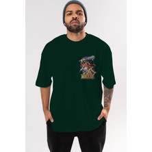 Ankhises One Pıece (6) Ön Sol Baskılı Oversize T-Shirt Erkek Kadın Unisex  Pamuk Bisiklet Yaka Tişort
