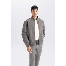 DeFacto Slim Fit Dar Kesim Dik Yaka Astarlı Fermuarlı Cepli Mevsimlik Baharlık Mont D7338AX25SP