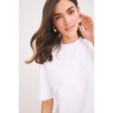 DeFacto Regular Fit Bisiklet Yaka Basic Düz Kısa Kollu Tişört Tunik E1397AX25SP