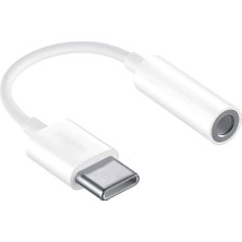 Type-C (Usb C) To 3.5mm Aux Dönüştürücü Adaptör Kulaklık Dönüştürücü Beyaz