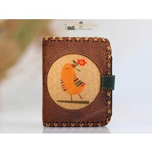 Hoodie Mouse Kuş Figürlü Küçük Cüzdan Etnik Bohem Retro Style - KAHVERENGİ