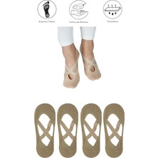 Maruf Shop 4 Adet Bayan Kaydırmaz Tabanlı Yoga Pilates Fitness Dans ve Spor Çorabı