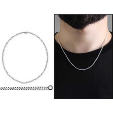 Tesbihname 925 Ayar Gümüş 50 cm 60 Mikron Gurmet  gümüş Erkek Zincir Kolye