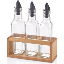 Woodsy 3 Lü Yağlık Seti, Ahşap Stantlı Yağlık Sirkelik 250 ml