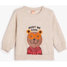 Koton 5Wmb10246Tk 052 Bej Erkek Bebek Sweatshirt