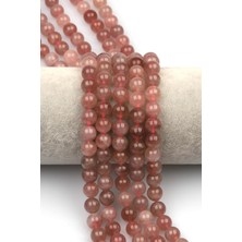 Alibaba Doğaltaş Madagaskar Pembe Kuvars Doğaltaş Dizi 8 mm Küre Kesim