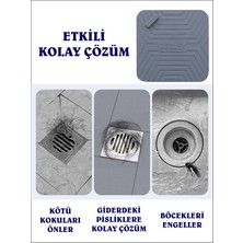 Cozley Kötü Koku Önleyici Silikon Mat - Böcek Önleyici Kapak - Banyo Mutfak Lavabo Balkon Gider Tıpası Kapağı - Gider Koruyucu Kapak - Su Geçirmez Ped - BEJ