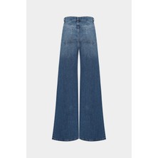 AÇELYAOKCU High Waist Wed Leg Mid Blue Extra Geniş Paça Jean