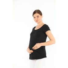 Meghan L.A Hamile Esnek Pamuklu Kumaş T-Shirt