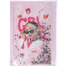 Girl Power Simli ve Sulu Kapaklı Kalem Kutulu A4 Defter