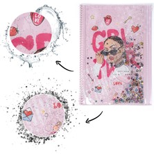 Girl Power Simli ve Sulu Kapaklı Kalem Kutulu A4 Defter