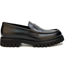 Trust Shoes Siyah Deri Kolej Ayakkabı