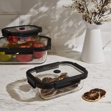 Arow Kilitli Cam Saklama Kabı - Şeffaf - 1040 ml