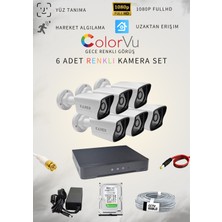 Karer 6'Lı Her Şey Dahil Tak Çalıştır Hazır Set - 5mp Lensli, Gece Renkli Görüş, Yüz Tanıma, Hareket Algılama