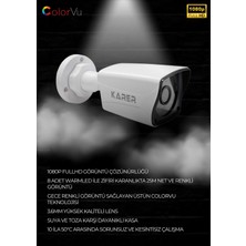 Karer 6'Lı Her Şey Dahil Tak Çalıştır Hazır Set - 5mp Lensli, Gece Renkli Görüş, Yüz Tanıma, Hareket Algılama