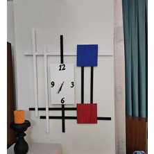 El Yapımı Ahşap Dekoratif Modern Duvar Saati 70 x 80 cm