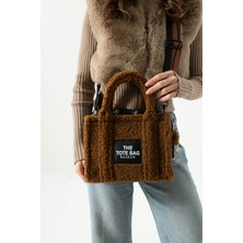 Elizan Kolon Askılı The Tote Modern Kahve Peluş Kadın Çantası