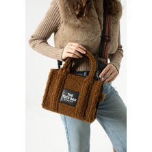 Elizan Kolon Askılı The Tote Modern Kahve Peluş Kadın Çantası