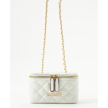 Elizan Çapraz Zincirli Beyaz Mini Kadın Çantası