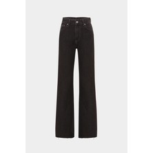 High Waist Wed Leg Kar Yıkama Geniş Paça Dikişsiz Jean