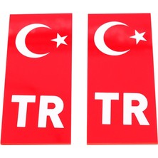 Panjur Arma Kırmızı Zeminli Türk Bayraklı ve Tr Yazılı Plakalık