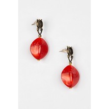 Lila Rosa Etnik Otantik Kırmızı Küpe