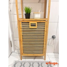 Erkugo Bambu 3 Raflı Kirli Sepeti, Çok Amaçlı Banyo Düzenleyici, Çamaşır Sepeti Organizer, Raf