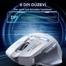 Coofbe Ayarlanabilir Dpı Pofesyonel Kablosuz Şarjlı Oyuncu Mouse 2.4g 500MAH Gaming Mouse Rgb Işıklı