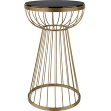 Begüsa Mantar Sehpa Eskitme Siyah Ahşap