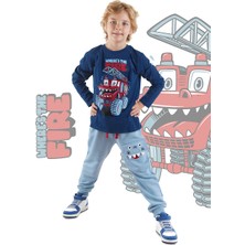 Denokids Canavar Itfaiye Erkek Çocuk T-Shirt Pantolon Takım