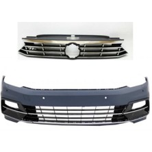 Volkswagen Passat B8 Için Uyumlu R-Line Ön Tampon & Panjur Set 2015+