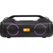 Lecoo DS153 Bluetooth 5.0 80W IPX5 Su Geçirmez RGB Aydınlatmalı Stereo TWS Boombox Taşınabilir Hoparlör Siyah