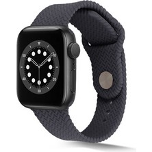 Techno Guru Apple Watch 44MM Örgü Tasarımlı Esnek Silikon Kordon KRD37
