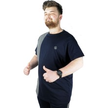 Mode Xl Erkek T Shirt Parçalı MD08 22134 Lacivert