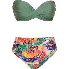 Sailor Moda Dönmeli Yüksek Bel Bikini Takım