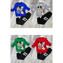 Mickey Mouse 2 Iplik Mevsimlik Erkek Çocuk Gri Eşofman Takımı