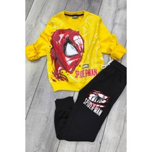 Spiderman 2 Iplik Mevsimlik Erkek Çocuk Sarı Eşofman Takımı