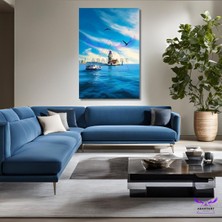 Abart Art Tekli Dikey Kanvas Modern Salon Tablosu Istanbul Kız Kulesi Tasarımı
